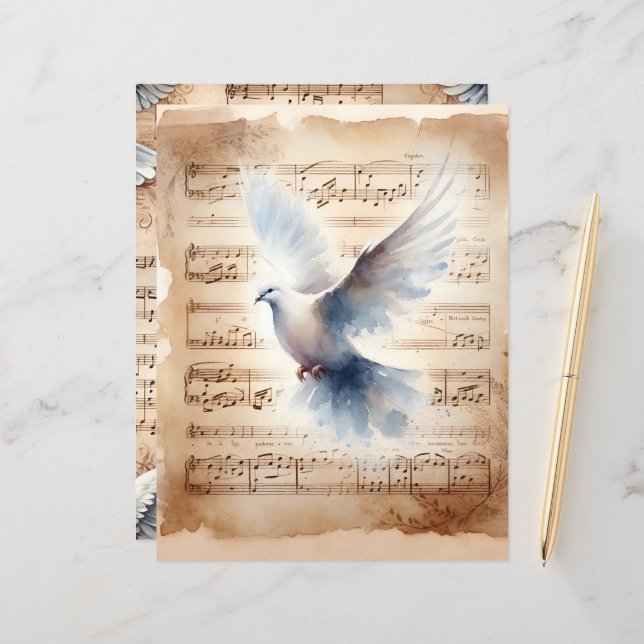 Christian Dove Vintage Scrapbook Papper (Fram/Back In Situ)