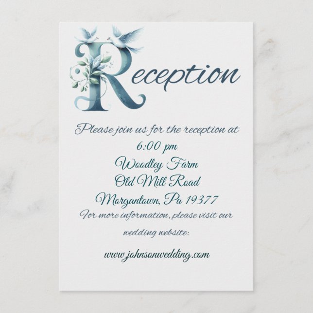 Christian Doves Brölloprecept Tilläggskort (Framsida)