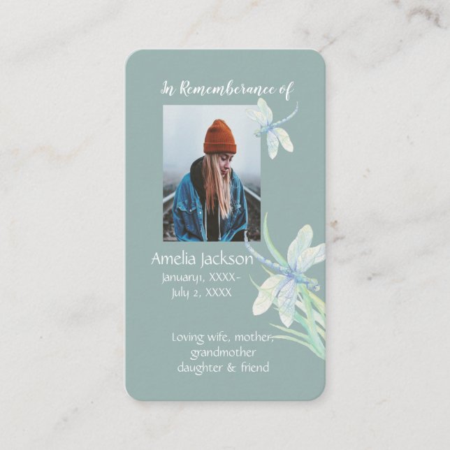 Christian Dragonfly för minneskort Visitkort (Framsida)