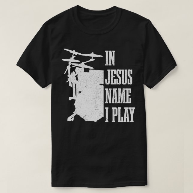 Christian Drummer Drum Sticks Drumming för Jesus T Shirt (Design framsida)