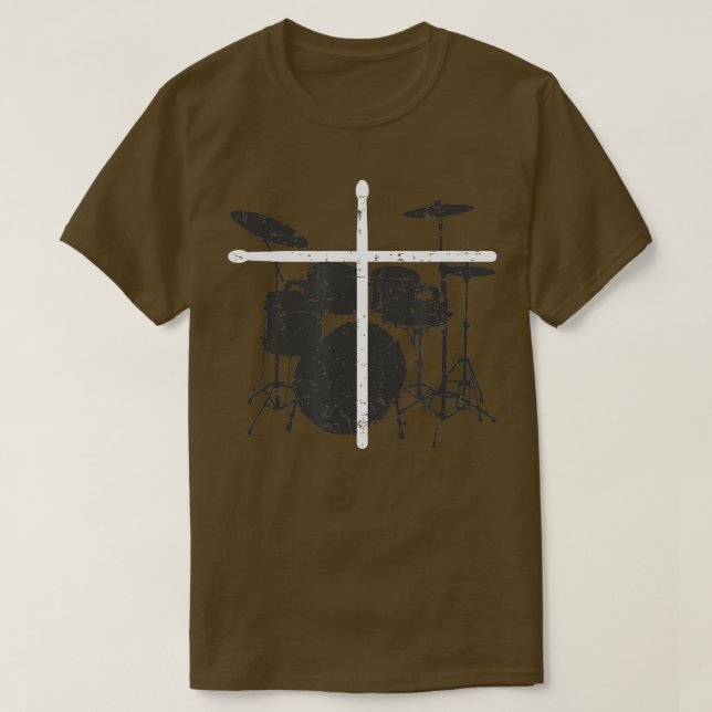 Christian Drummer Jesus Kristus Drum Sticks Kor T Shirt (Design framsida)