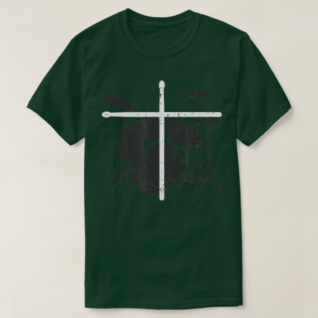 Christian Drummer Jesus Kristus Drum Sticks Kor T Shirt (Design framsida)