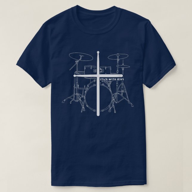 Christian Drummer Stick med Jesus Kristus Drum Sti T Shirt (Design framsida)