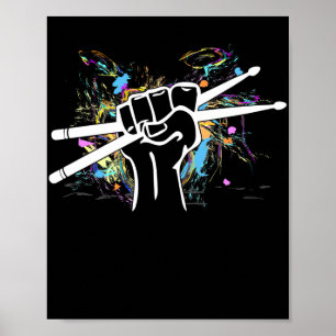 Christian Drumming Drum Sticks Kor Religiösa Ban Poster