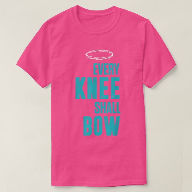 Christian each Knee Bow Romans Bible Verse T Shirt (Design framsida)