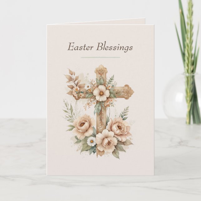 Christian Easter Cards, Religious Blessing Cross Helgkort (Framsida)