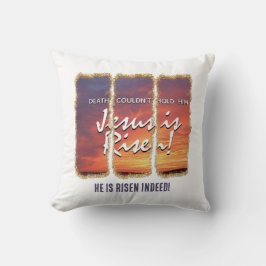 Christian Easter JESUS IS RISEN Custom Glitter Kudde