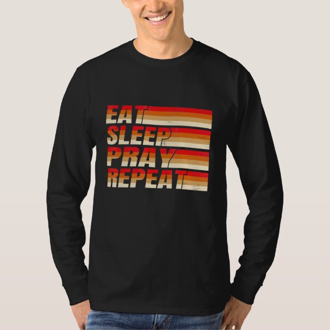 Christian Eat Kärlek Pray Repeat T Shirt (Framsida)