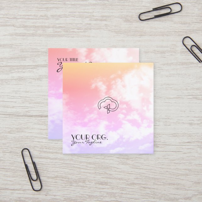 Christian EInternal Life Kor & Cloud Fyrkantigt Visitkort (Fram/Back In Situ)