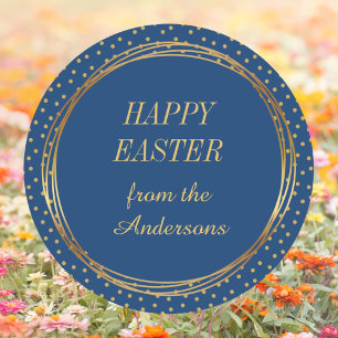 Christian Elegant Guld Polka dots Glad påsk Runt Klistermärke