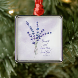 Christian Encouragement Lavender med Scripture Julgransprydnad Metall
