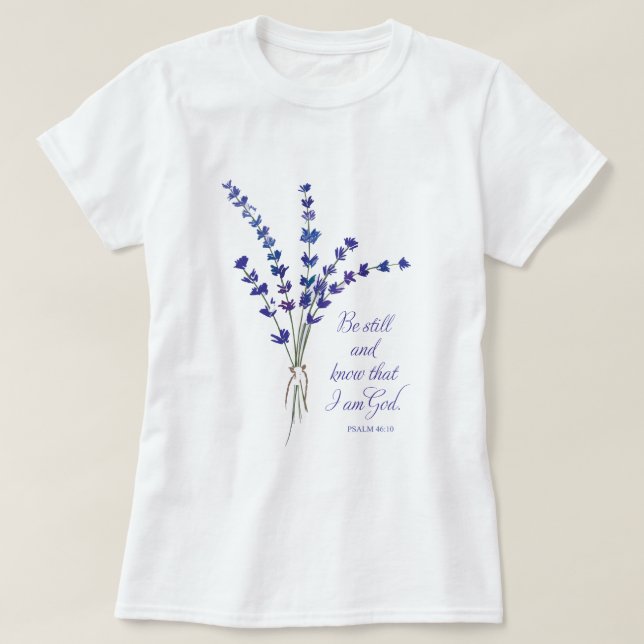 Christian Encouragement Lavender med Scripture T Shirt (Design framsida)