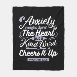 Christian Encouragement Quote – Anxiety & Kindness Fleecefilt