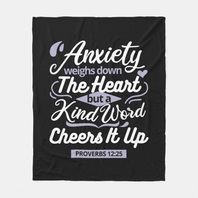 Christian Encouragement Quote – Anxiety & Kindness Fleecefilt (Framsidan)