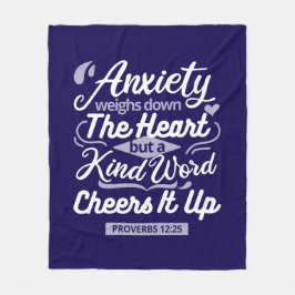Christian Encouragement Quote – Anxiety & Kindness Fleecefilt