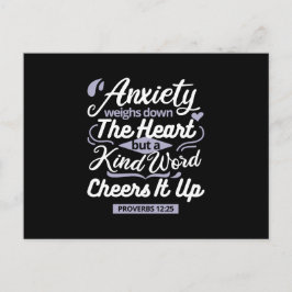 Christian Encouragement Quote – Anxiety & Kindness Helg Vykort