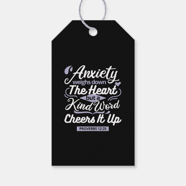 Christian Encouragement Quote – Anxiety & Kindness Presentetikett (Framsidan)