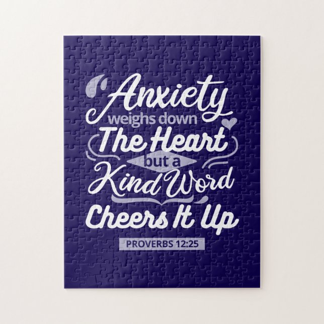 Christian Encouragement Quote – Anxiety & Kindness Pussel (Vertikal)