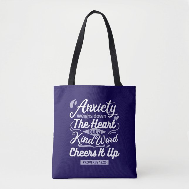Christian Encouragement Quote – Anxiety & Kindness Tygkasse (Framsida)