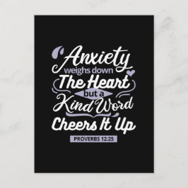 Christian Encouragement Quote – Anxiety & Kindness Vykort