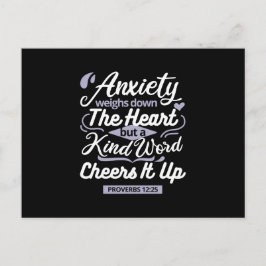 Christian Encouragement Quote – Anxiety & Kindness Vykort