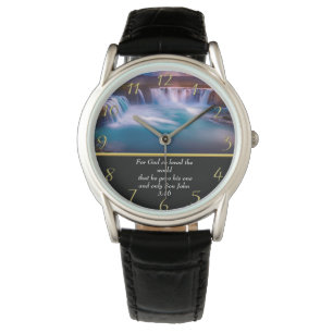 Christian Faith a Vattenfall John 3:16 Armbandsur