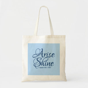Christian Faith Arise och Shine Bible Verse Blue Tygkasse