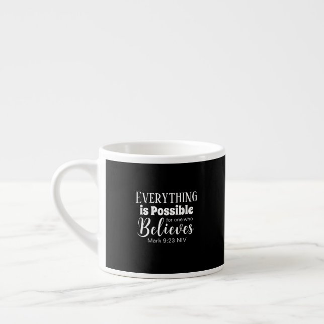 Christian Faith Bible Verse Tro Black Espressomugg (Vänster)