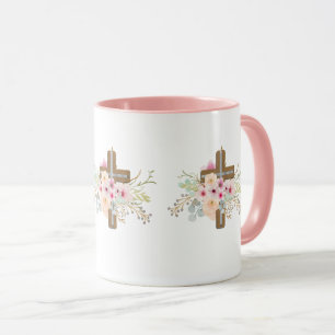 Christian Faith Blommigt Kor Mugg ADD TEXT