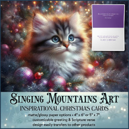 Christian Faith Cat Lover Cute jul Helgkort