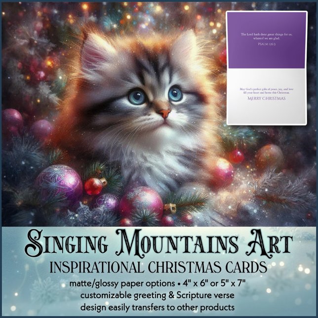 Christian Faith Cat Lover Cute jul Helgkort (Skapare uppladdad)