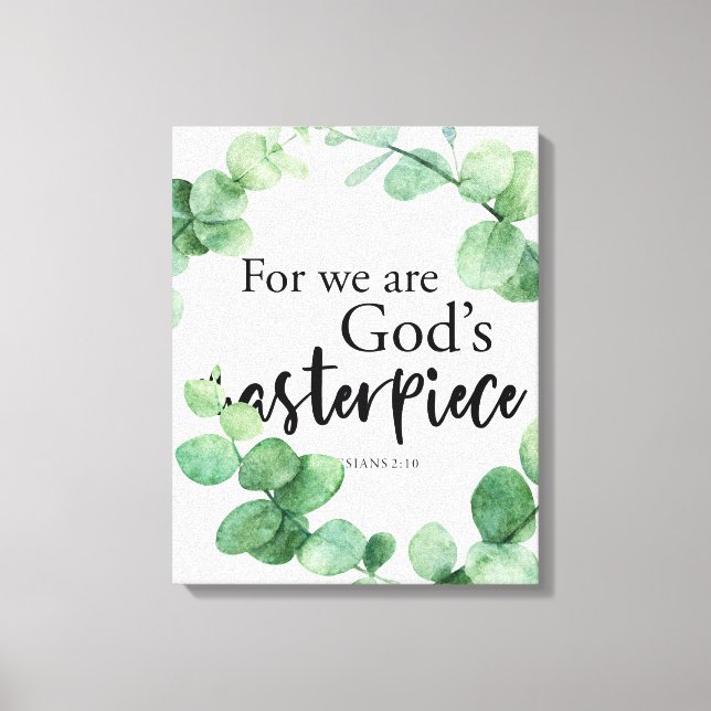Christian Faith Eucalyptus Guds mästerverk Verse Canvastryck (Framsida)