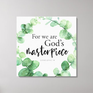 Christian Faith Eucalyptus Guds mästerverk Verse Canvastryck