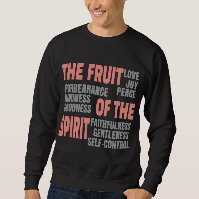 Christian Faith Fruit of the Spirit Bible Scriptur Lång Ärmad Tröja (Framsida)