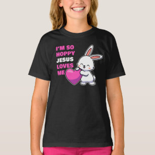 Christian Faith Girls I är So Hoppy Jesus Kärlek M T Shirt