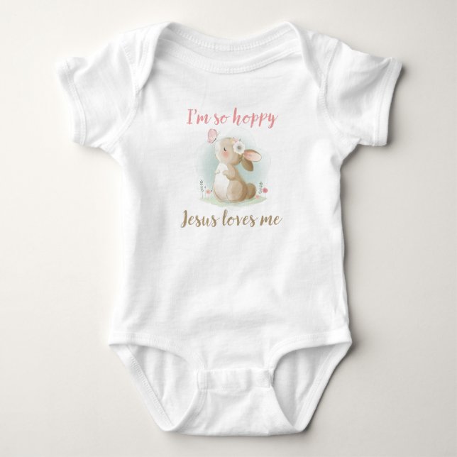 Christian Faith Girls I är So Hoppy Jesus Kärlek M T Shirt (Framsida)
