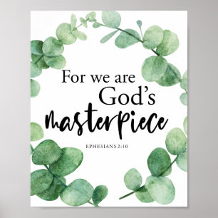 Christian Faith Guds mästerverk Eucalyptus Bible Poster