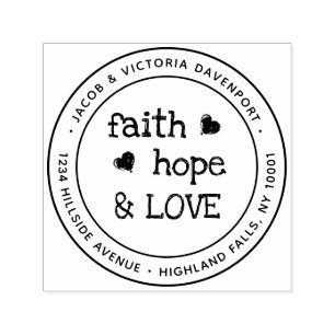 Christian Faith Hope Kärlek Returadress Självfärgande Stämpel