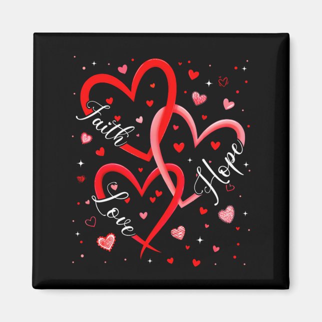 Christian Faith Hope Love Hearts Religious Valenti Magnet (Framsidan)