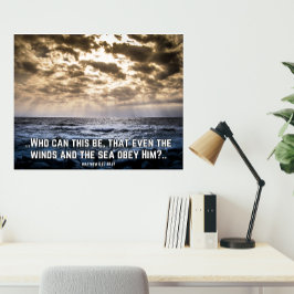 Christian Faith, inspirational, han Lugnar stormen Fototryck