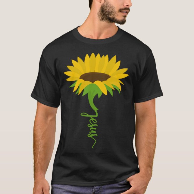 Christian Faith Jesus Flower Yellow Sunflower Evan T Shirt (Framsida)