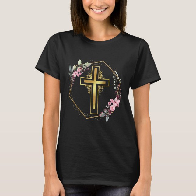 Christian Faith Jesus katolska religionen kor i f T Shirt (Framsida)
