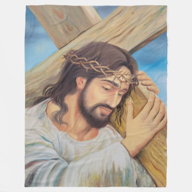Christian Faith Jesus Kristus Fleecefilt (Framsidan)