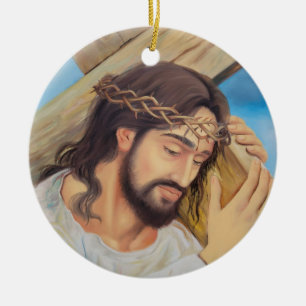 Christian Faith Jesus Kristus Julgransprydnad Keramik