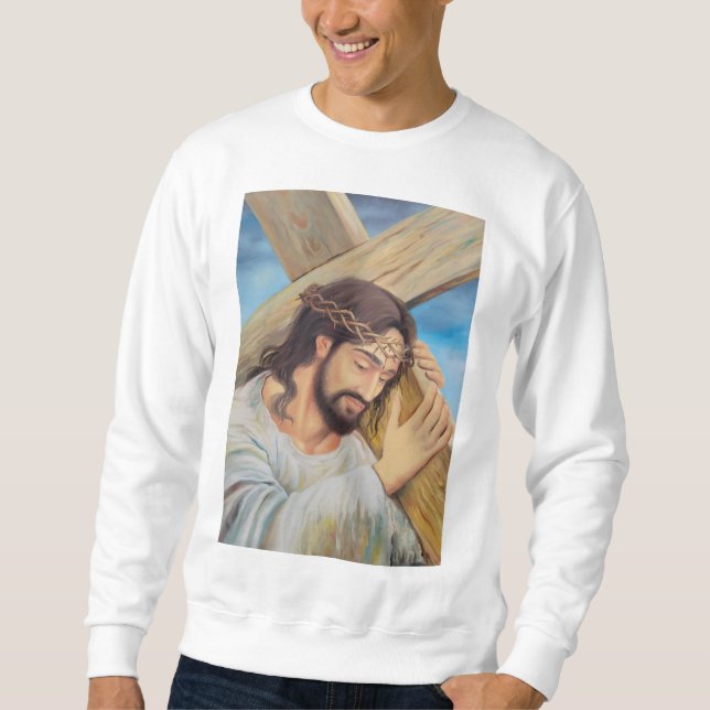 Christian Faith Jesus Kristus Lång Ärmad Tröja (Framsida)