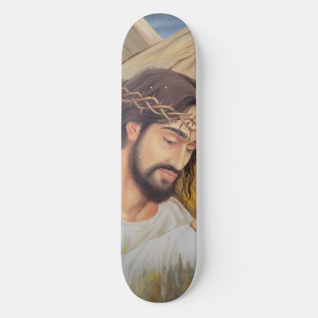 Christian Faith Jesus Kristus Mini Skateboard Bräda 18,5 Cm (Framsida)