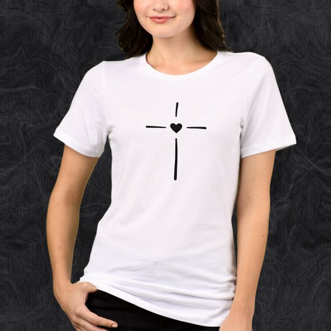 Christian Faith kärlek Hjärtflickor T-Shirt (Skapare uppladdad)