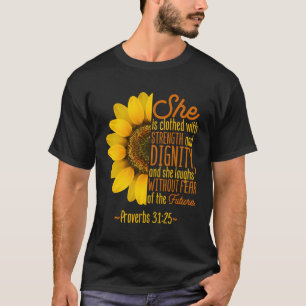 Christian Faith Kärlek Solblomskript Religiösa T Shirt