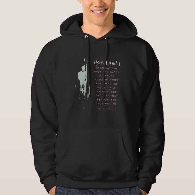 Christian Faith Knock & Open Eat Bible Verse Chris Hoodie (Framsida)