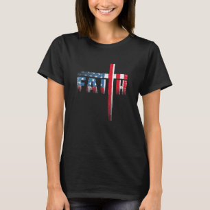 Christian Faith & Kor American Flagga USA 4:e av T Shirt